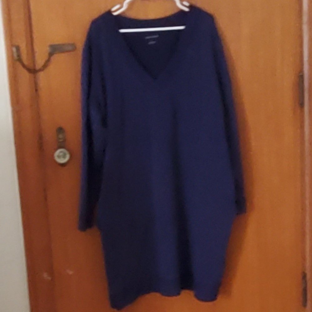 Universal Standard V-Neck Sweatshirt Dress L - 22/24, Blue